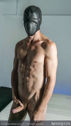 sexy man in mask hunk leather
